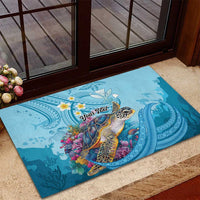 Personalized Hawaii Sea Turtle Rubber Doormat Hawaii Map Ocean Vibes