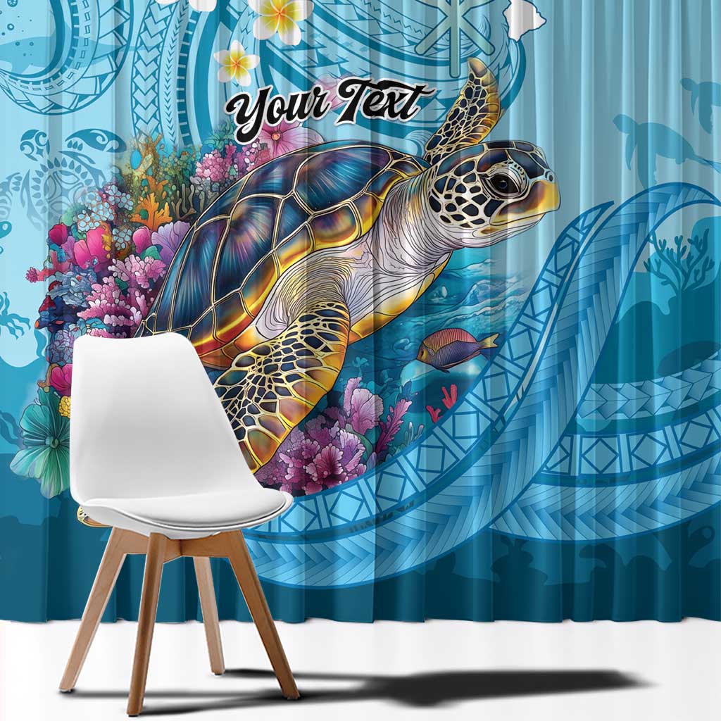 Personalized Hawaii Sea Turtle Window Curtain Hawaii Map Ocean Vibes