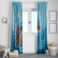 Personalized Hawaii Sea Turtle Window Curtain Hawaii Map Ocean Vibes