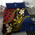 Philippines Spirit Tribal Sun Plumeria Bedding Set Red And Blue Polynesian Pattern