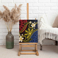 Philippines Spirit Tribal Sun Plumeria Canvas Wall Art Red And Blue Polynesian Pattern