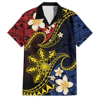 Philippines Spirit Tribal Sun Plumeria Family Matching Off The Shoulder Long Sleeve Dress and Hawaiian Shirt Red And Blue Polynesian Pattern