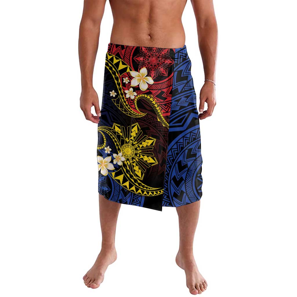 Philippines Spirit Tribal Sun Plumeria Lavalava Red And Blue Polynesian Pattern