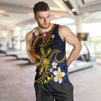 Philippines Spirit Tribal Sun Plumeria Men Tank Top Red And Blue Polynesian Pattern