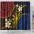 Philippines Spirit Tribal Sun Plumeria Shower Curtain Red And Blue Polynesian Pattern