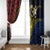 Philippines Spirit Tribal Sun Plumeria Window Curtain Red And Blue Polynesian Pattern