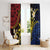 Philippines Spirit Tribal Sun Plumeria Window Curtain Red And Blue Polynesian Pattern