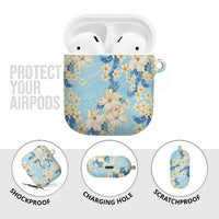 Hawaii Hibiscus Plumeria Blue AirPods Case Polynesian Pattern LT01 - Polynesian Pride