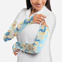 Hawaii Hibiscus Plumeria Blue Arm Sleeves Polynesian Pattern LT01 - Polynesian Pride
