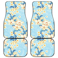 Hawaii Hibiscus Plumeria Blue Car Mats Polynesian Pattern LT01 - Polynesian Pride