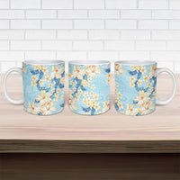 Hawaii Hibiscus Plumeria Blue Ceramic Mug Polynesian Pattern LT01 - Polynesian Pride