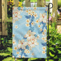 Hawaii Hibiscus Plumeria Blue Garden Flag Polynesian Pattern LT01 Garden Flag Blue - Polynesian Pride