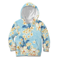 Hawaii Hibiscus Plumeria Blue Kid Hoodie Polynesian Pattern LT01 Hoodie Blue - Polynesian Pride