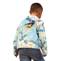 Hawaii Hibiscus Plumeria Blue Kid Hoodie Polynesian Pattern LT01 - Polynesian Pride