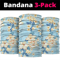 Hawaii Hibiscus Plumeria Blue Neck Gaiter Polynesian Pattern LT01 package One Size: 25*50cm Blue - Polynesian Pride