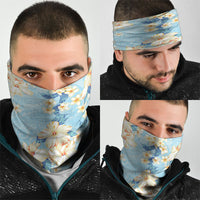 Hawaii Hibiscus Plumeria Blue Neck Gaiter Polynesian Pattern LT01 - Polynesian Pride