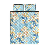 Hawaii Hibiscus Plumeria Blue Quilt Bed Set Polynesian Pattern LT01 - Polynesian Pride