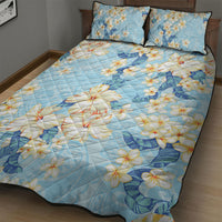 Hawaii Hibiscus Plumeria Blue Quilt Bed Set Polynesian Pattern LT01 - Polynesian Pride