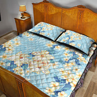 Hawaii Hibiscus Plumeria Blue Quilt Bed Set Polynesian Pattern LT01 - Polynesian Pride