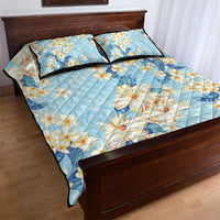 Hawaii Hibiscus Plumeria Blue Quilt Bed Set Polynesian Pattern LT01 - Polynesian Pride