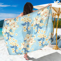 Hawaii Hibiscus Plumeria Blue Sarong Polynesian Pattern LT01 One Size 44 x 66 inches Blue - Polynesian Pride