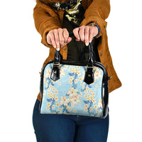 Hawaii Hibiscus Plumeria Blue Shoulder Handbag Polynesian Pattern LT01 One Size Blue - Polynesian Pride