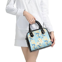 Hawaii Hibiscus Plumeria Blue Shoulder Handbag Polynesian Pattern LT01 - Polynesian Pride