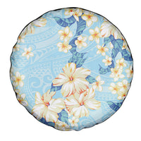Hawaii Hibiscus Plumeria Blue Spare Tire Cover Polynesian Pattern LT01 - Polynesian Pride