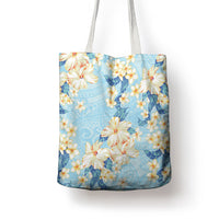 Hawaii Hibiscus Plumeria Blue Tote Bag Polynesian Pattern LT01 - Polynesian Pride