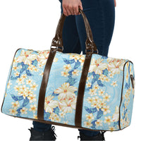 Hawaii Hibiscus Plumeria Blue Travel Bag Polynesian Pattern