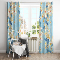 Hawaii Hibiscus Plumeria Blue Window Curtain Polynesian Pattern LT01 - Polynesian Pride