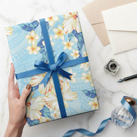 Hawaii Hibiscus Plumeria Blue Wrapping Paper Polynesian Pattern LT01 - Polynesian Pride