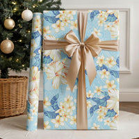 Hawaii Hibiscus Plumeria Blue Wrapping Paper Polynesian Pattern LT01 - Polynesian Pride