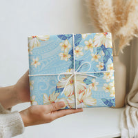 Hawaii Hibiscus Plumeria Blue Wrapping Paper Polynesian Pattern LT01 - Polynesian Pride