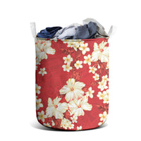 Hawaii Hibiscus Plumeria Red Laundry Basket Polynesian Pattern LT01 - Polynesian Pride