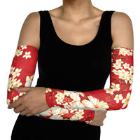Hawaii Hibiscus Plumeria Red Arm Sleeves Polynesian Pattern LT01 - Polynesian Pride