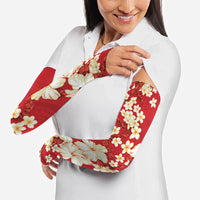 Hawaii Hibiscus Plumeria Red Arm Sleeves Polynesian Pattern LT01 - Polynesian Pride
