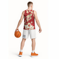 Hawaii Hibiscus Plumeria Red Basketball Jersey Polynesian Pattern LT01 - Polynesian Pride