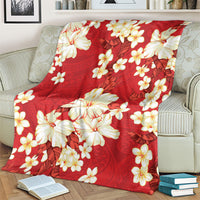 Hawaii Hibiscus Plumeria Red Blanket Polynesian Pattern LT01 - Polynesian Pride