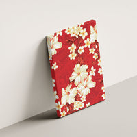 Hawaii Hibiscus Plumeria Red Canvas Wall Art Polynesian Pattern LT01 - Polynesian Pride