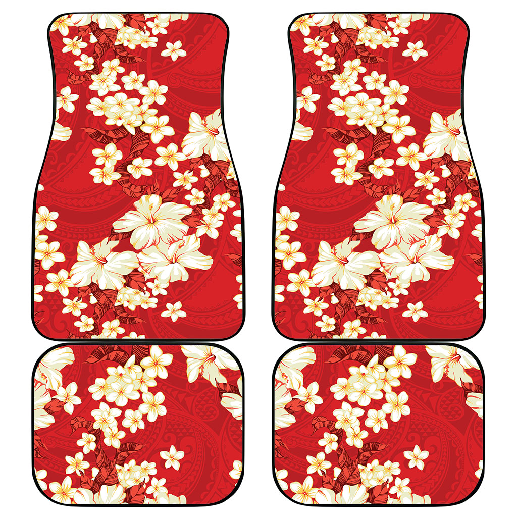 Hawaii Hibiscus Plumeria Red Car Mats Polynesian Pattern LT01 - Polynesian Pride