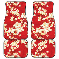 Hawaii Hibiscus Plumeria Red Car Mats Polynesian Pattern LT01 - Polynesian Pride