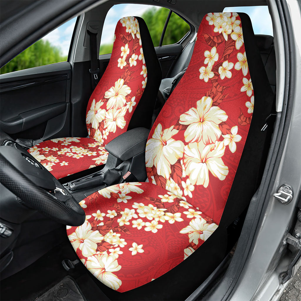 Hawaii Hibiscus Plumeria Red Car Seat Cover Polynesian Pattern LT01 - Polynesian Pride
