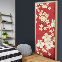 Hawaii Hibiscus Plumeria Red Door Cover Polynesian Pattern LT01 - Polynesian Pride