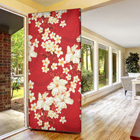 Hawaii Hibiscus Plumeria Red Door Cover Polynesian Pattern LT01 - Polynesian Pride