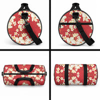Hawaii Hibiscus Plumeria Red Duffle Bag Polynesian Pattern