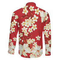 Hawaii Hibiscus Plumeria Red Family Matching Short Sleeve Bodycon Dress and Hawaiian Shirt Polynesian Pattern LT01 - Polynesian Pride