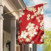 Hawaii Hibiscus Plumeria Red Garden Flag Polynesian Pattern LT01 House Flag Red - Polynesian Pride