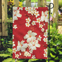Hawaii Hibiscus Plumeria Red Garden Flag Polynesian Pattern LT01 Garden Flag Red - Polynesian Pride