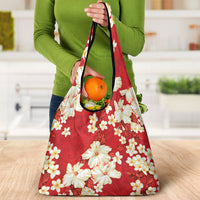 Hawaii Hibiscus Plumeria Red Grocery Bag Polynesian Pattern LT01 - Polynesian Pride